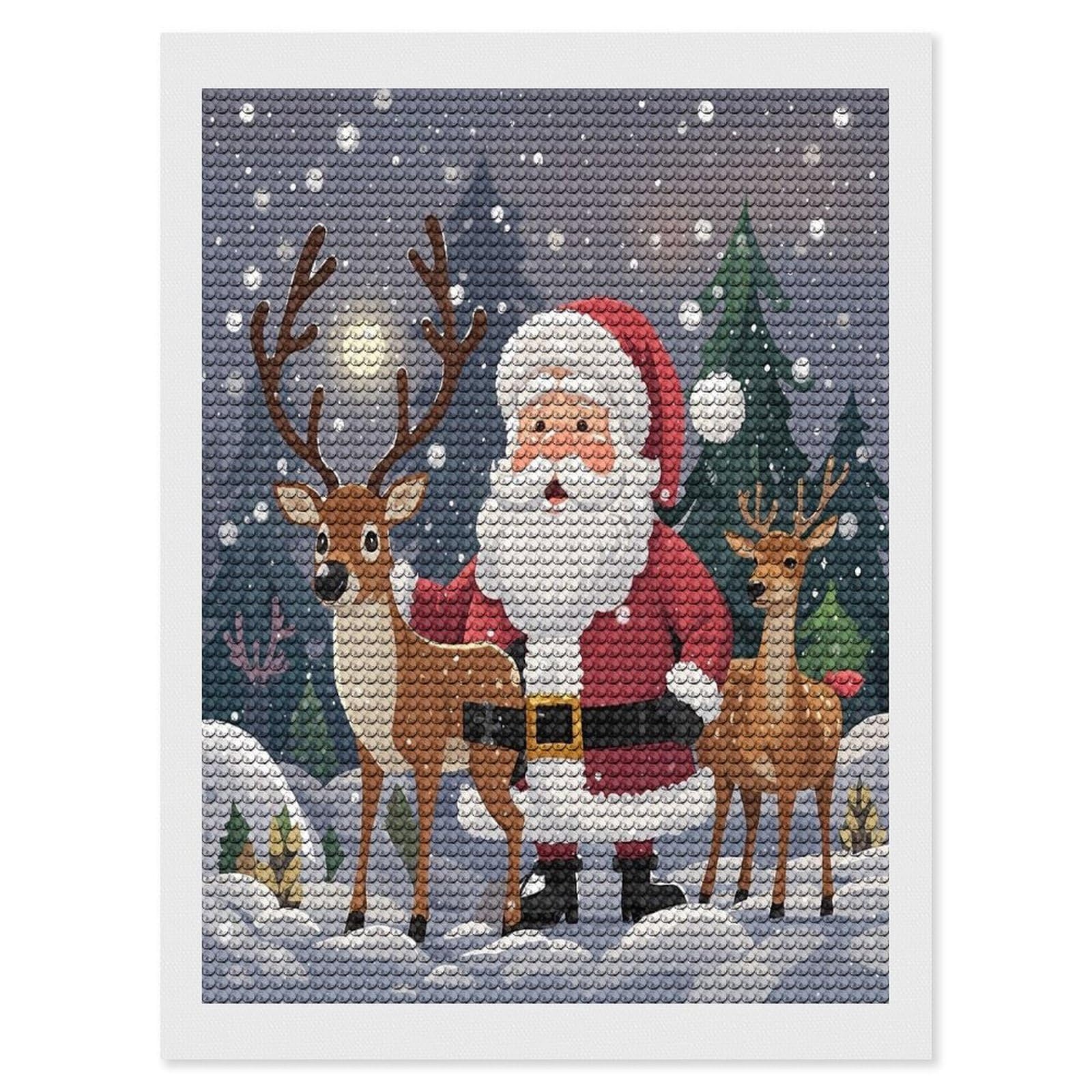 FekiLoot Santa Claus and Deer Elk Diamond Painting Kits for Adults Round Paint with Diamonds Pictures Gem Art Painting Kits Personalized Diamond Art Full Drill for Beginners Home Wall Decor