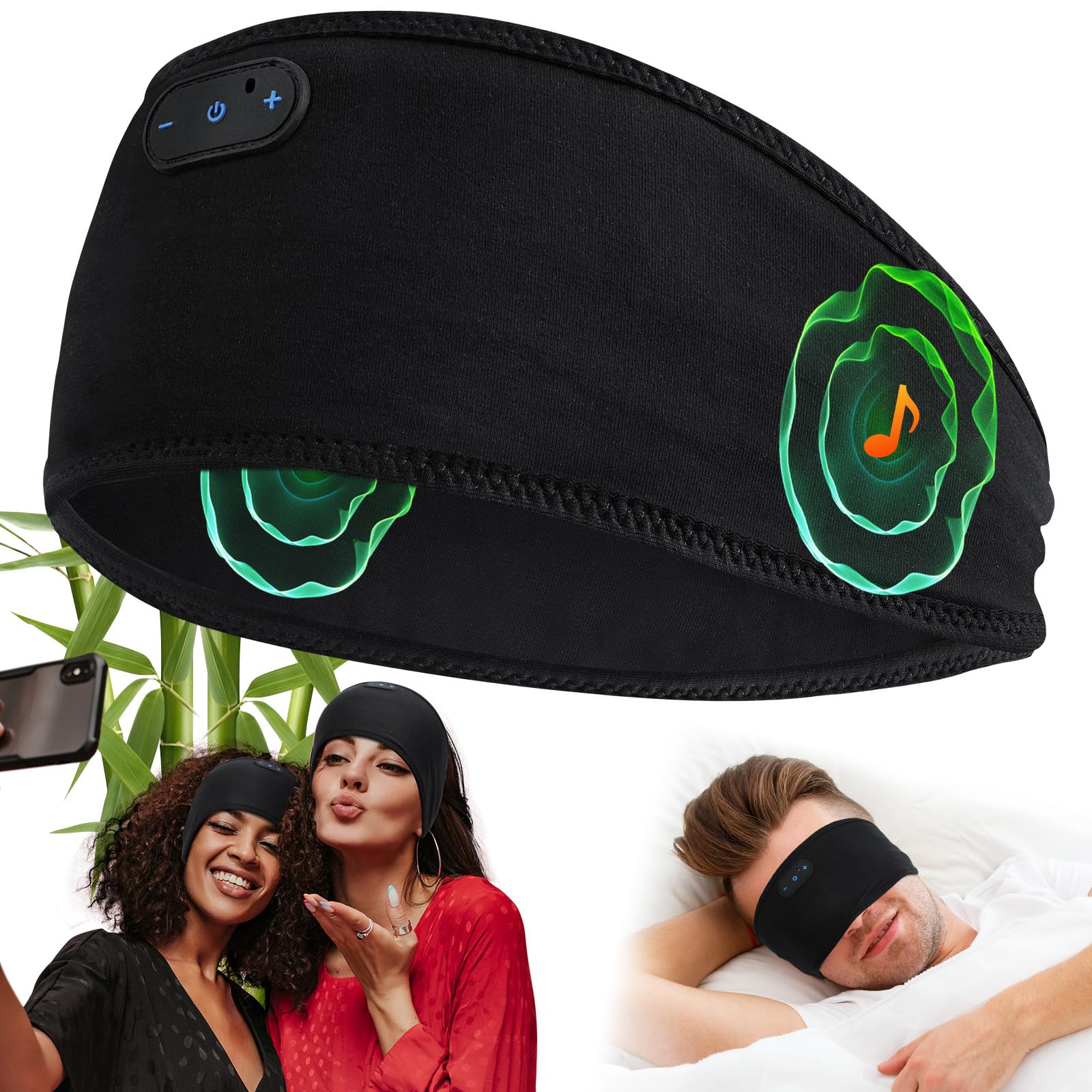 MUSICOZY Bluetooth 5.4 Schlafkopfhörer – Bequemes & ultraleichtes Stirnband mit Hi-Fi Klang, 14h Laufzeit, perfekt für Seitenschläfer, Reisen, Sport und Meditation