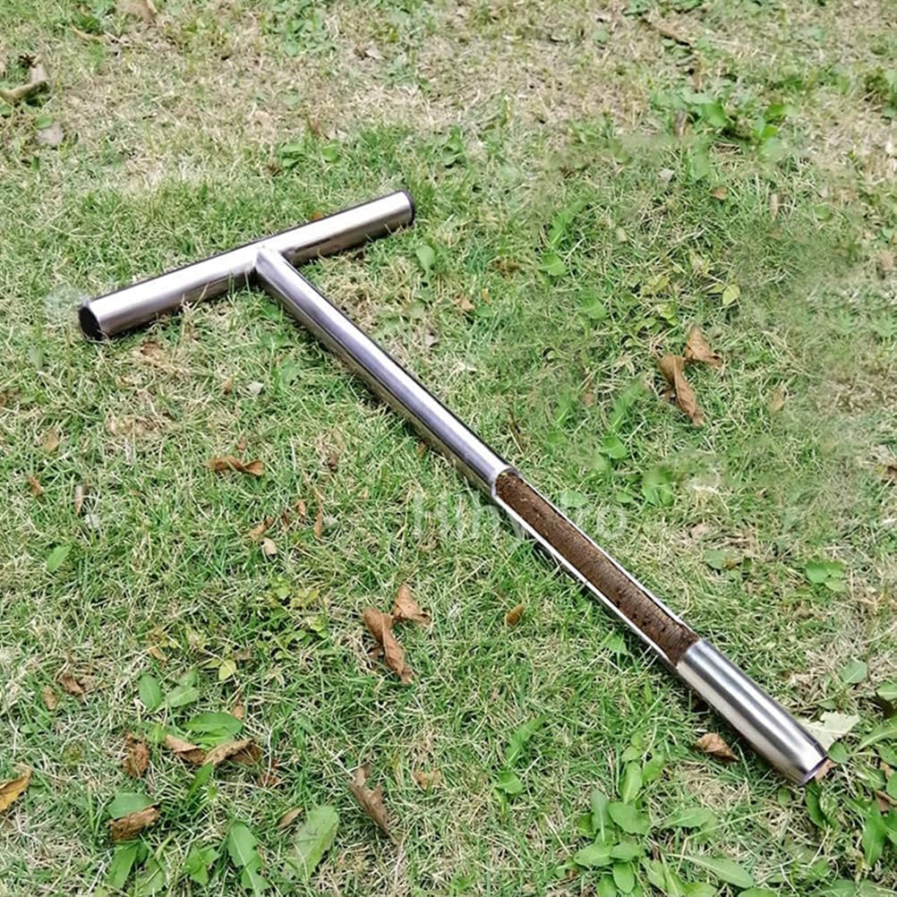 LIFKOME Soil Sampler Soil Testing Kit Soil Sampling Machine Bale Sampler Probe Stainless Steel Soil Sampler Probes Soil Sample Probe Soil Sampler Core Soil Sampler Silver Metal