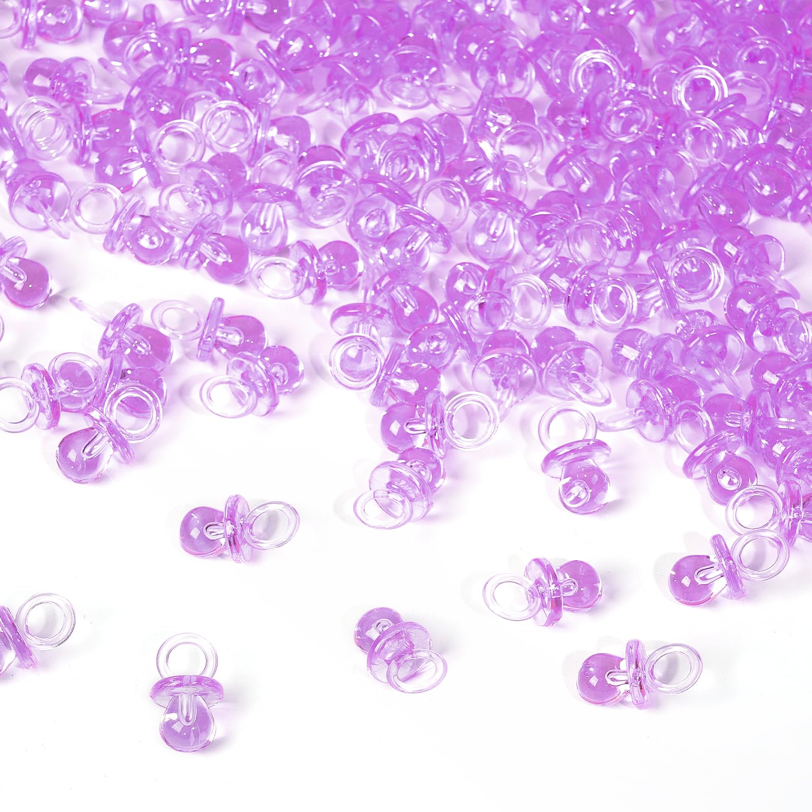 200 Pieces 0.86 Inch Baby Pacifier Baby Shower Plastic Pacifier for Baby Shower Pacifier, Baby Shower Gender Show Party Decoration DIY Birthday Party