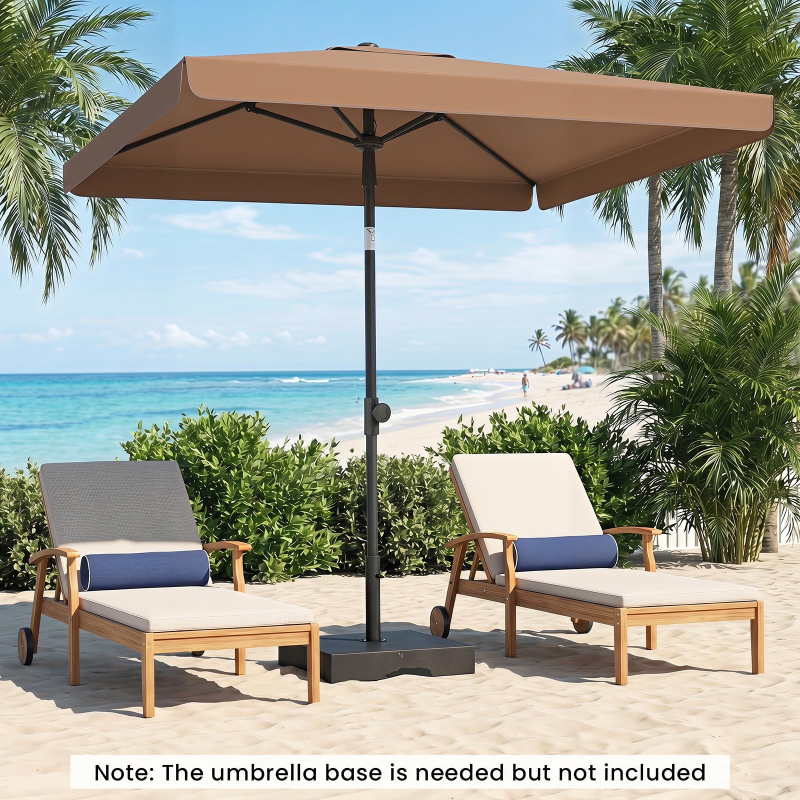 KOMFOTTEU Parasol Jardin Exterier, 2x1,3M, Sac Transport, 2,4m(H)