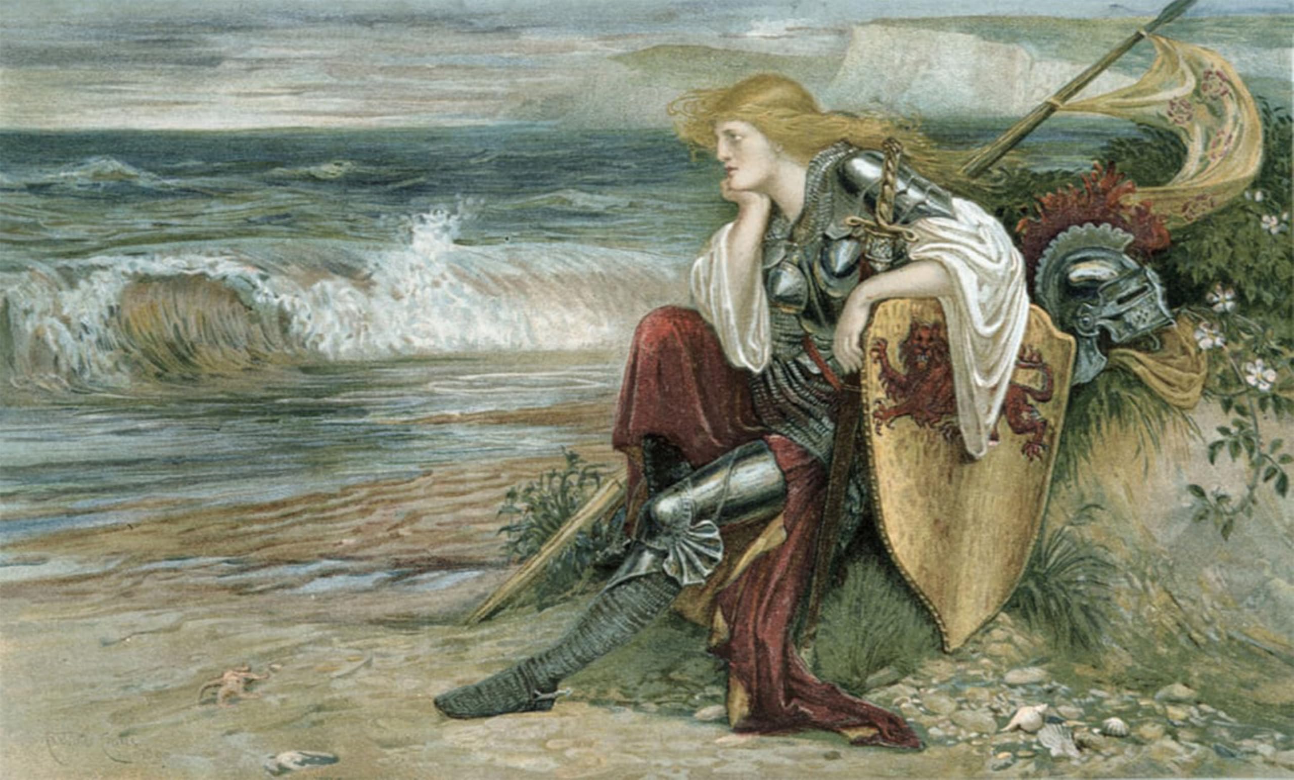 SERENDIPITP Vintage Wall Art Canvas Nordic Poster Canvas Print Picture Britomart by Walter Crane Wall Art Poster for Home Decor 60x90cm