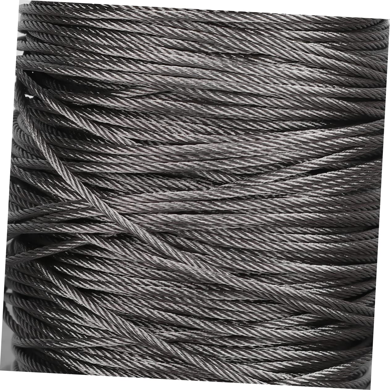 SOLUSTRE High-Strength 50m Stainless Steel Wire Spool 1.5mm Braided Cable 20 Aluminum Crimping Loops for Frame Hanging Silver