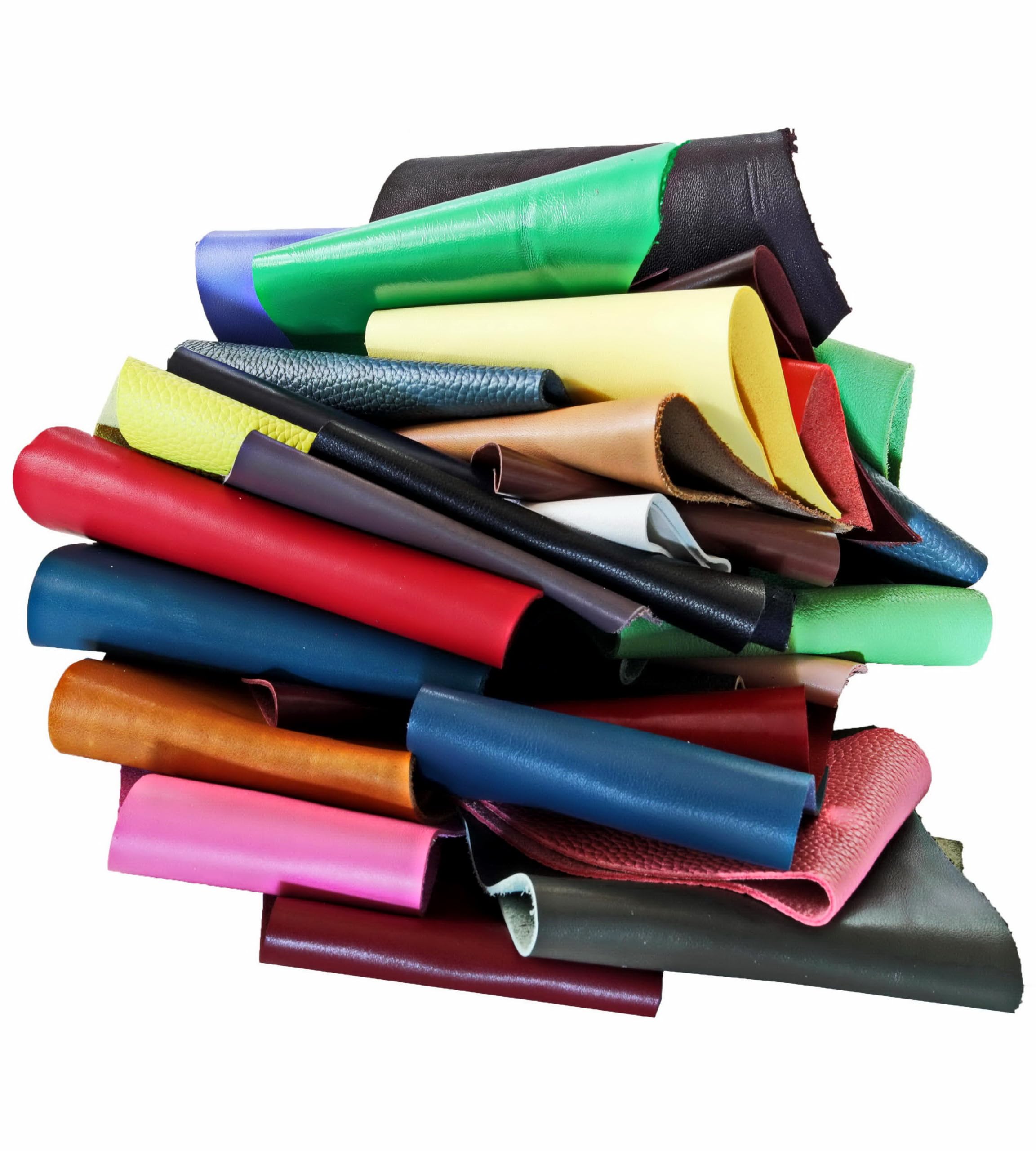 La Garzarara – Chutes de Cuir Unis – Minimum 10x15 cm – 1kg – Sélection Aléatoire pour Artisanat, Couture et Créations Fait-Main – Métallisés, Lisses ou Non - B 186