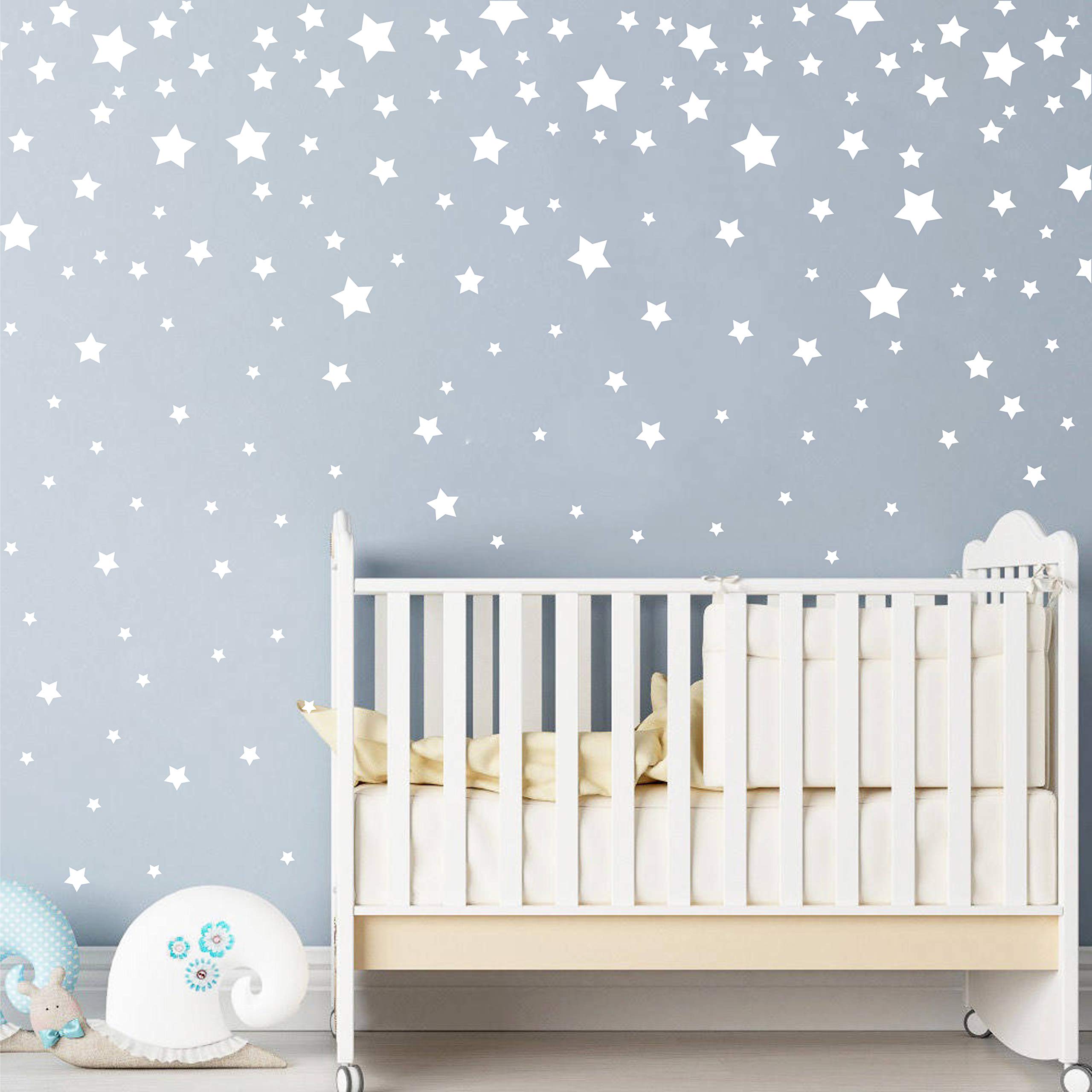 190 Picees Star - Adhesivos de pared de vinilo mate, fácil de usar, pegatinas de pared extraíbles para niños y niñas, dormitorios, decoración del hogar Y17, Blanco