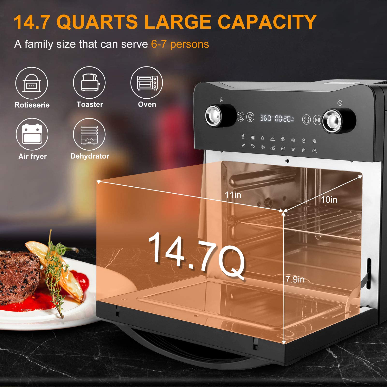 fynllur air fryer oven xl