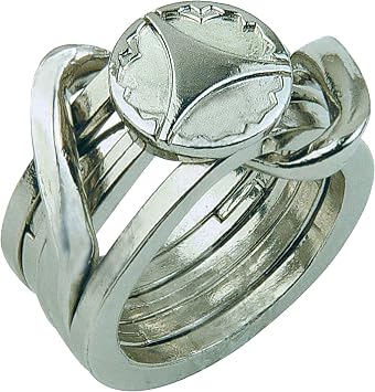 BePuzzled | Ring Hanayama Metal Brainteaser Puzzle Mensa مصنفة من المستوى 5 ، للأعمار من 12 وما فوق