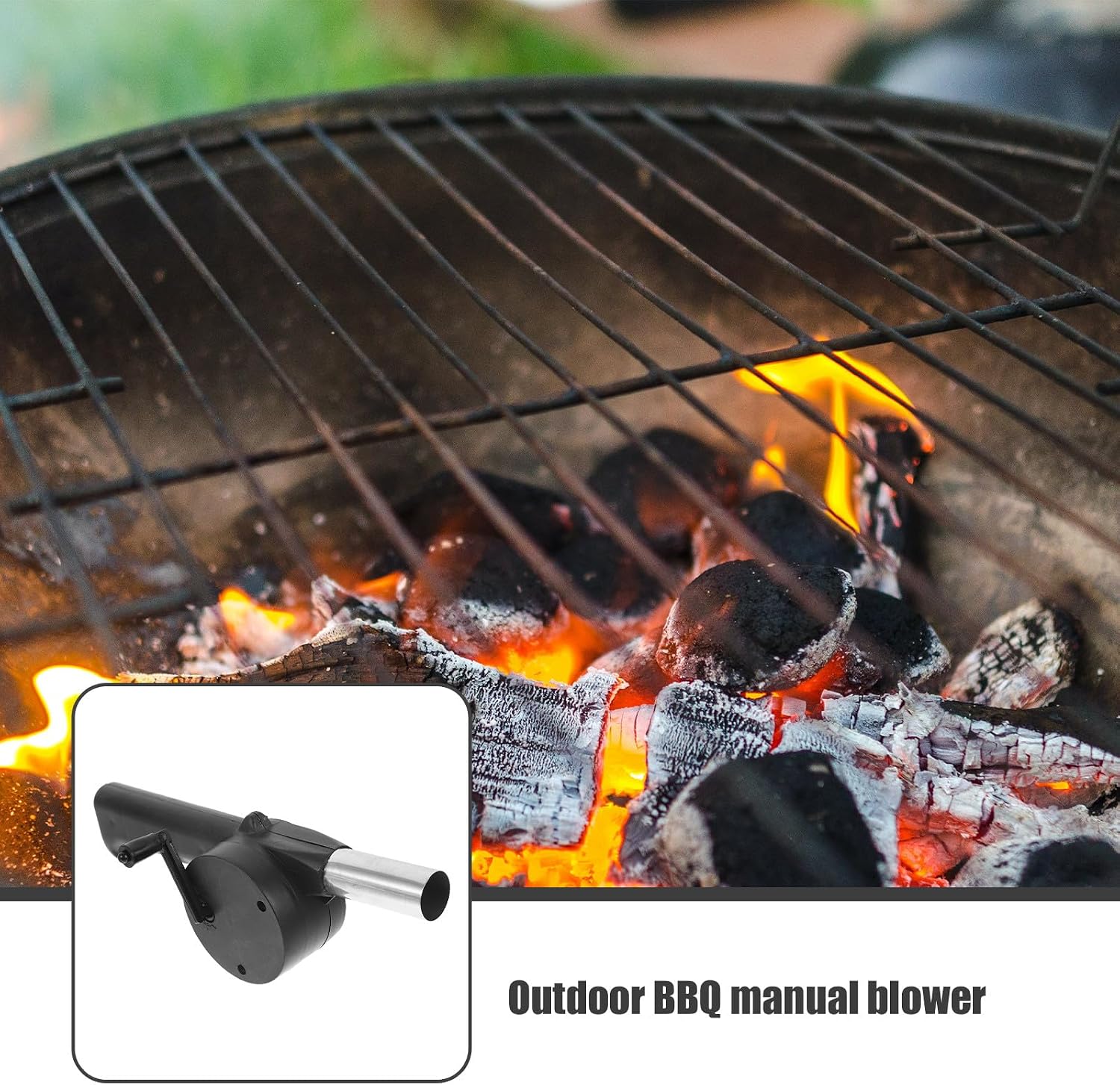 Hand Crank Fire Blower Portable Bbq Fan Handheld Air Blower for Outdoor Camping Picnic Grill Accessories Manual Fire Starter Tool