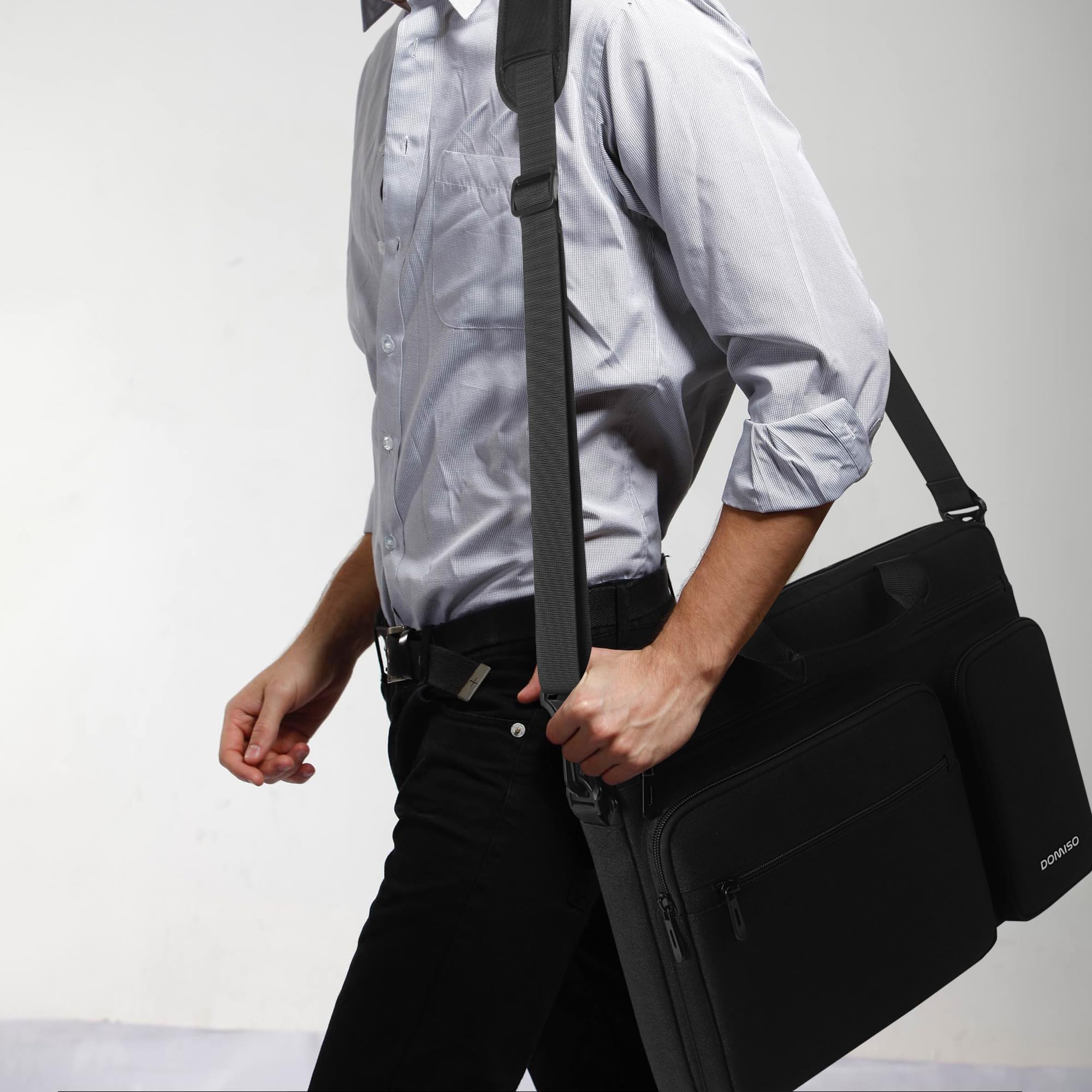 DOMISO Laptoptasche 18 Zoll Wasserabweisend Business Aktentasche Herren Laptop Tasche Schultertasche Notebooktasche für 18-Zoll Gaming-Laptops/ASUS ROG Strix Scar 18 & G18 (2023-2025), Schwarz
