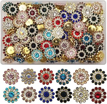 INSPIRELLE 14mm 120pcs Sunflower Crystal Glass Sew on Stainless Steel Setting Gold Claw Flower Rhinestone for Decoration Crafts Clothes Wedding Dresses