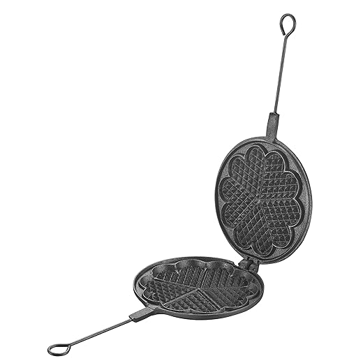 Skeppshult Waffle Heart Shape Maker - Professional 5 Heart Waffle Machine for all Cooktop Surfaces | PTFE, PFOA & Cadmium Free Nonstick Plates