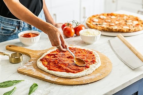 Miniatura 2 de Cuzi Gourmet Juego de 3 piezas de piedra para pizza  Piedra de pizza de cordierita resistente a los golpes térmicos de 15 x 12 pulgadas, cortador de