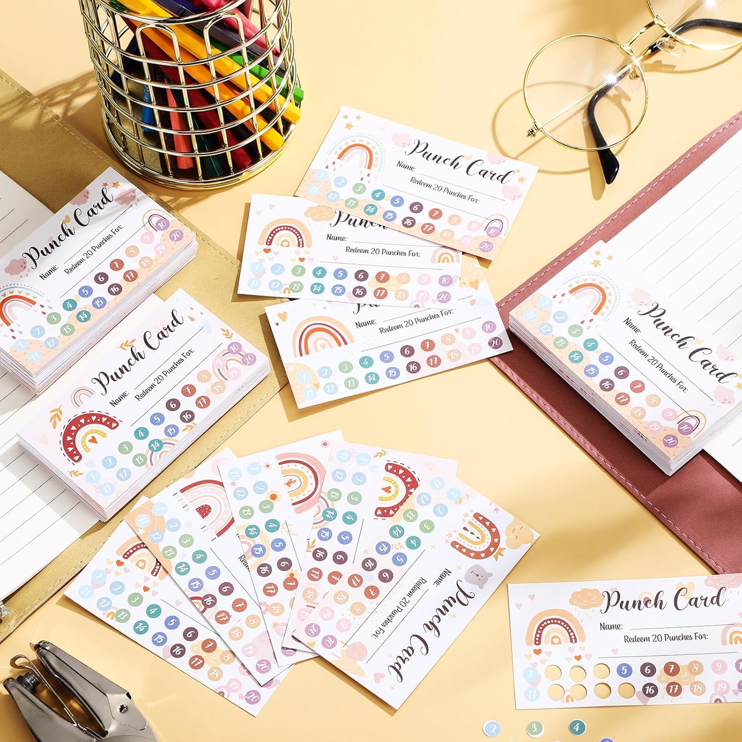 Snapklik.com : Fumete 400 Pcs Punch Cards For Classroom Reward Cards ...