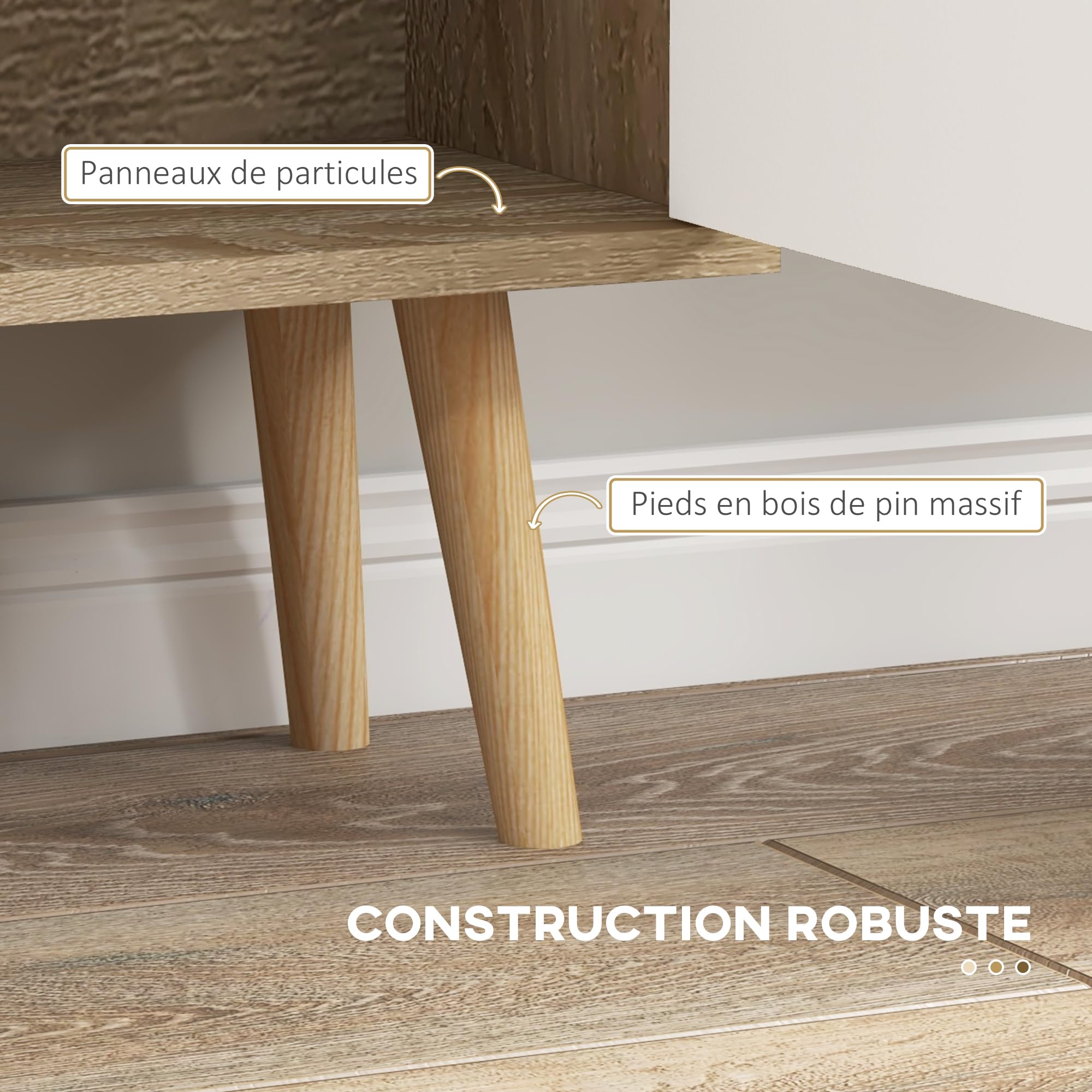 HOMCOM Bibliothèque 5 Niches Placard 2 Portes 80L x 23,5l x 123H cm Chêne