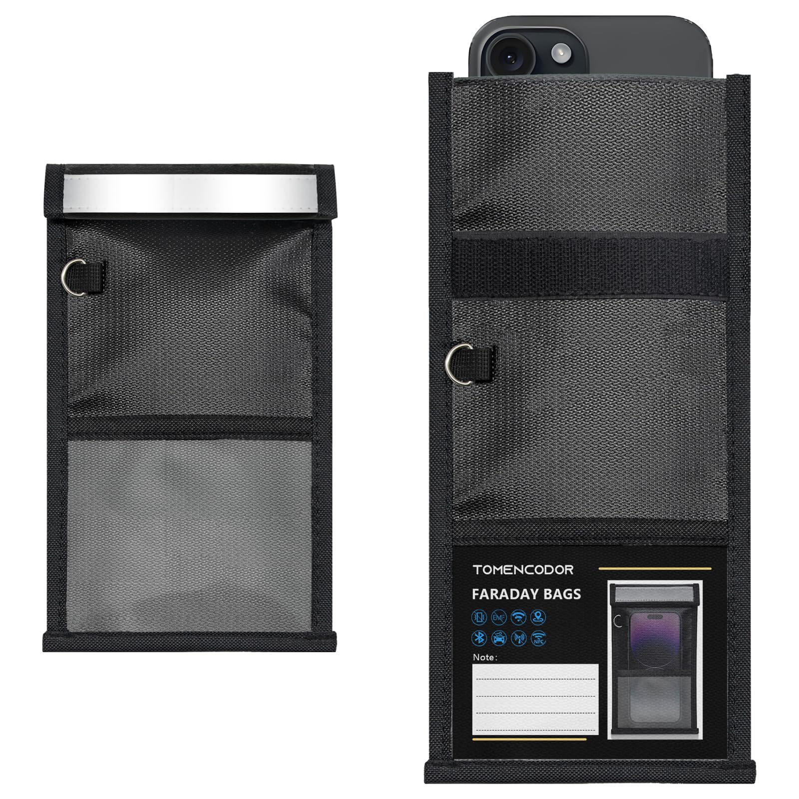 Faraday Bags for Phones 2 Pack Military Grade Anti-Hacking Signal Blocking