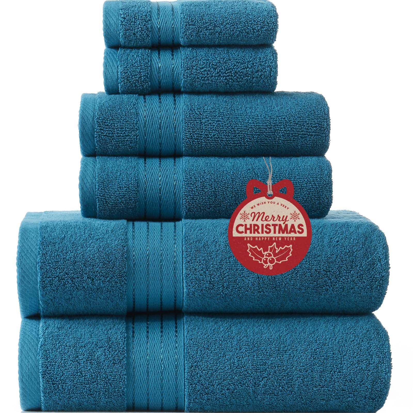 Amazon.com: COZYART Crystal Teal/Peacock Blue Bath Towel Set for