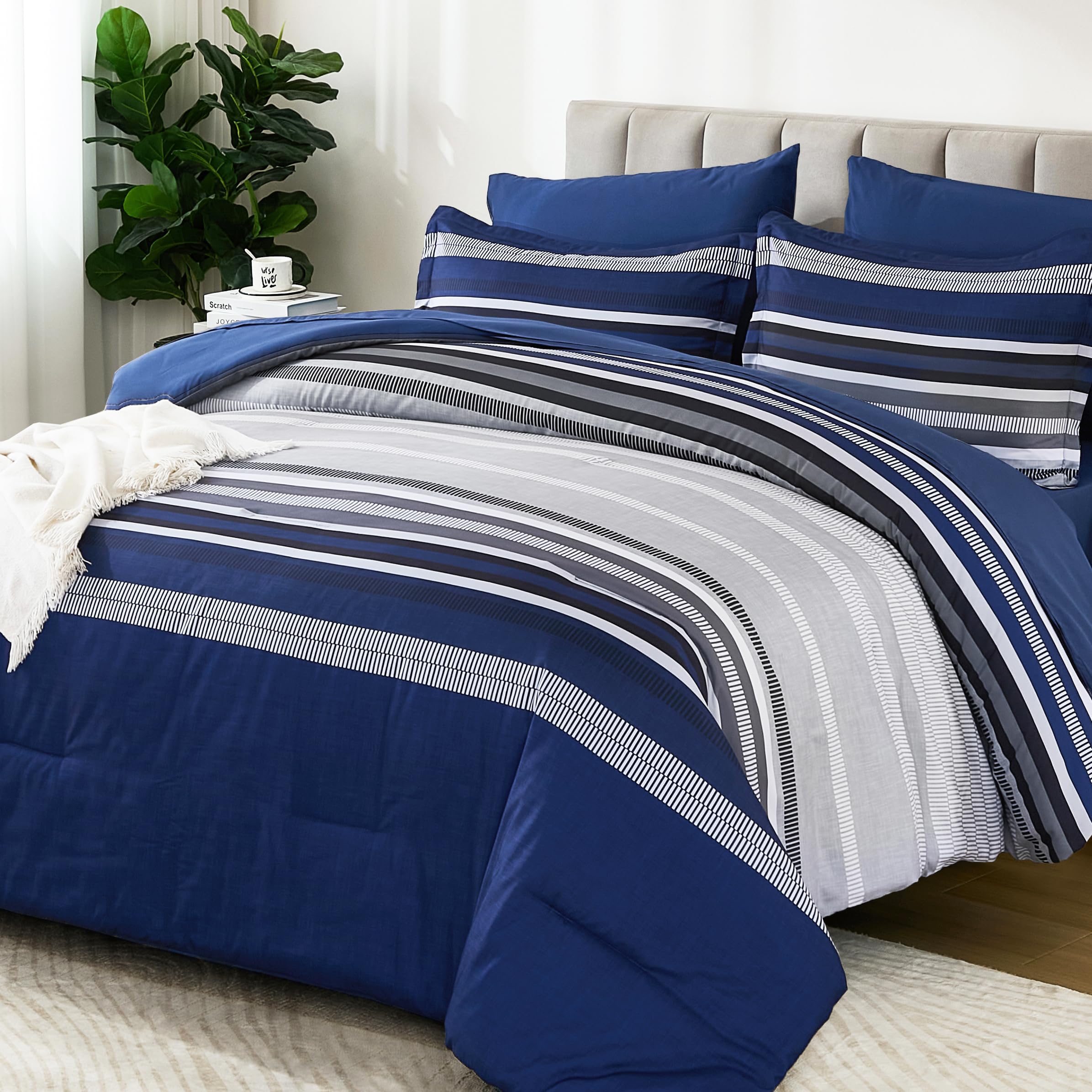 Dobuyly Navy Blue Comforter Set Twin
