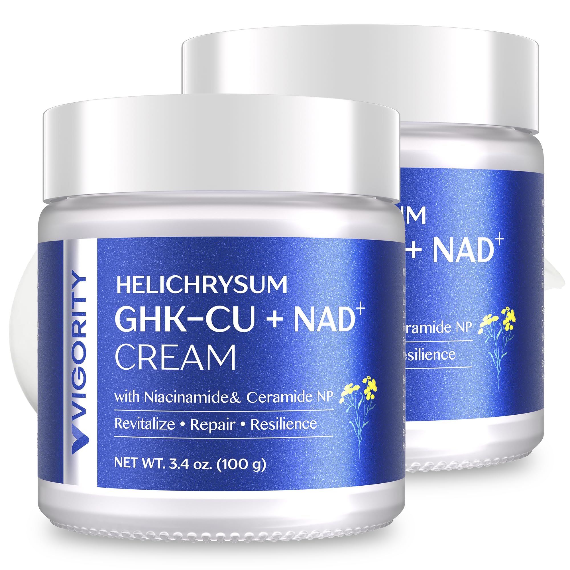 Vigority Copper Peptides Cream: GHK-Cu Peptide & NAD+ Anti Aging Moisturizer Formula for Fine Lines, Firmness & Skin Elasticity with Bakuchiol –