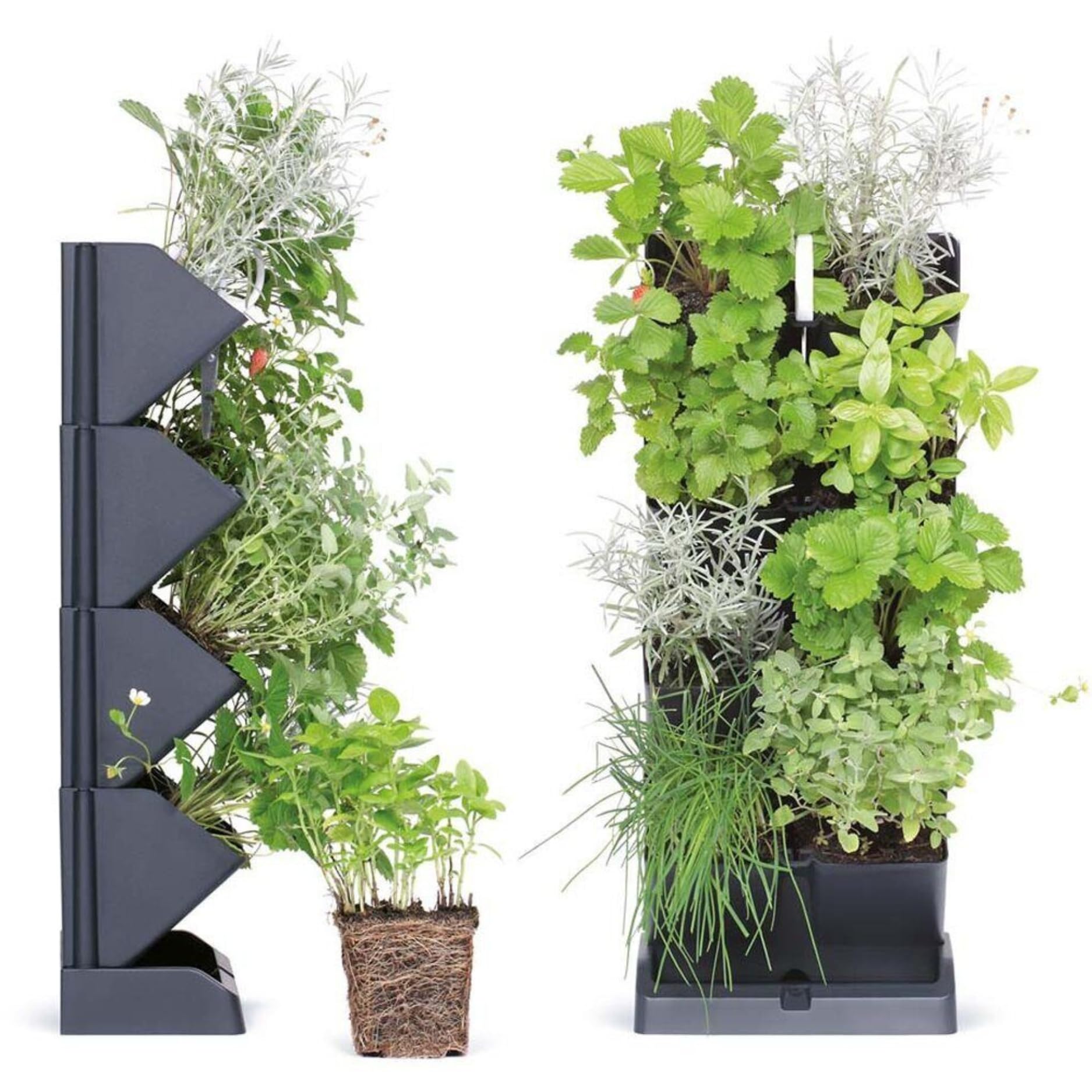 B2C Vertical Standing Garden Flower Pots Cascade Balcony Anthracite Plant Freestanding Tabletop Planer For Home Garden Decoration