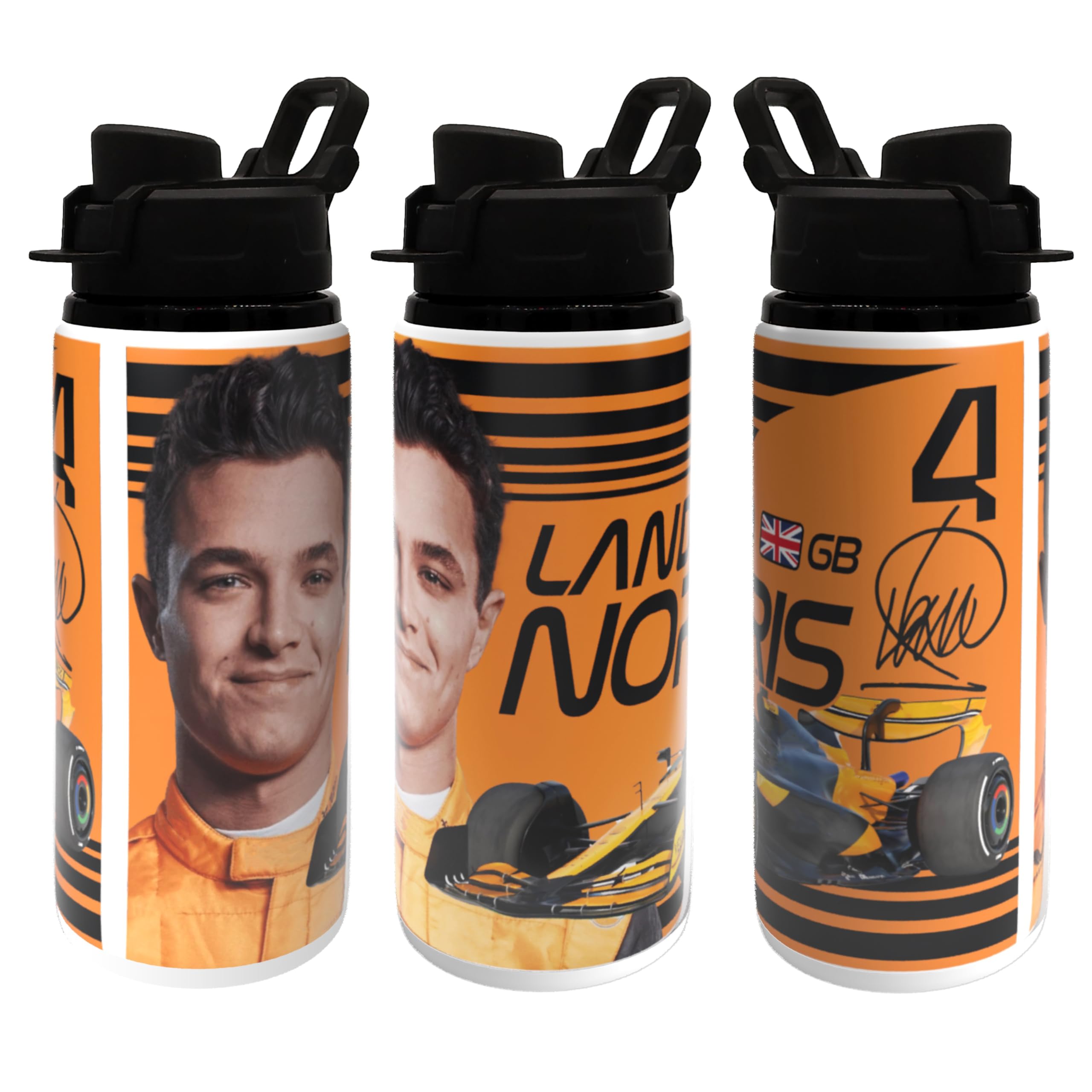 Partisan Lando Norris Water Bottle 600ml Wht/Blk Lid