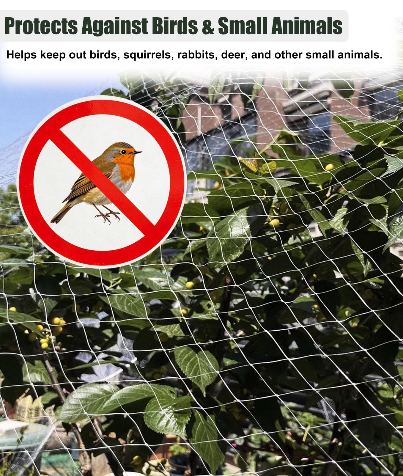 Red Antipajaros Red Anti Pájaros para Árboles Frutales para Protección del Jardín, Cubierta de Malla Fina para Huerto de 3 m 6 m 9 m 15 m 30 m(16x65ft(5x20m))