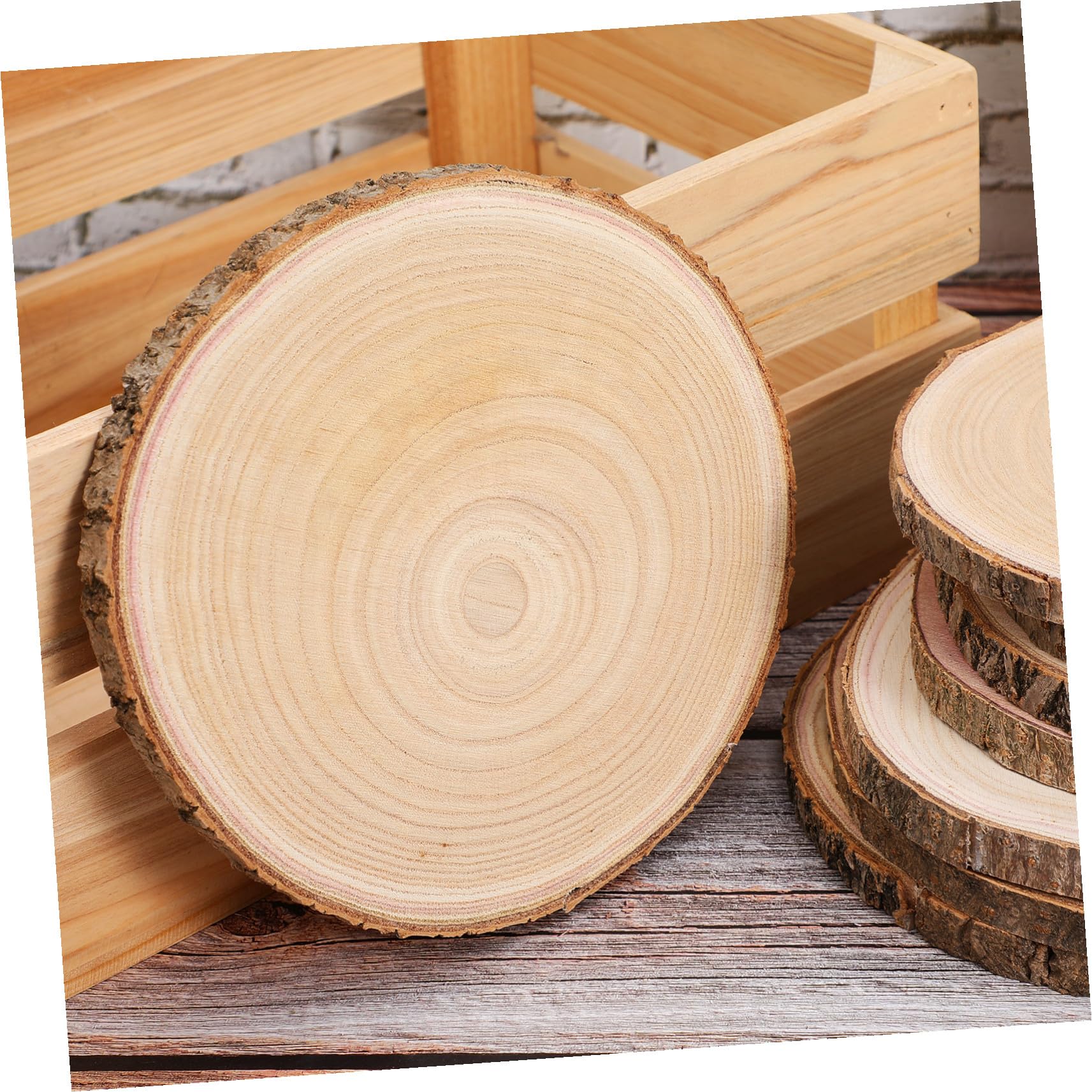 LIFKOME 8 Stück Teiliges Rustikale Paulownia Holzscheiben Naturbelassene Baumscheiben für DIY Bastelprojekte Hochzeit Deko und Holzmalerei