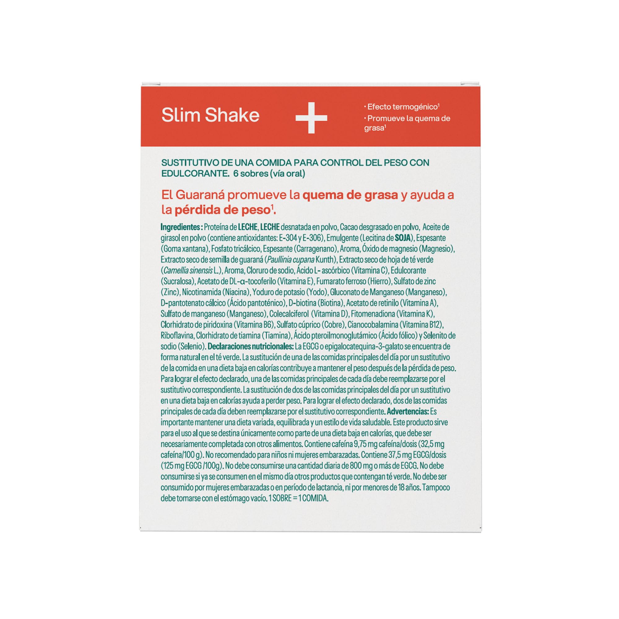 Vive+ Slim Shake Chocolate – Sobres de Sustitutivo de Comida con 20 g Proteína, 20 Vitaminas y Minerales, Fibra, Guaraná y Té Verde – Control de Peso, Saciedad y Termogénesis (Pack de 2-12 Sobres)