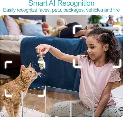 Miniatura 4 de woomo Cámara de seguridad para interiores, monitor de bebé WI-FI de 2.4 G  cámara para mascotas con aplicación de teléfono, reconocimiento de IA,