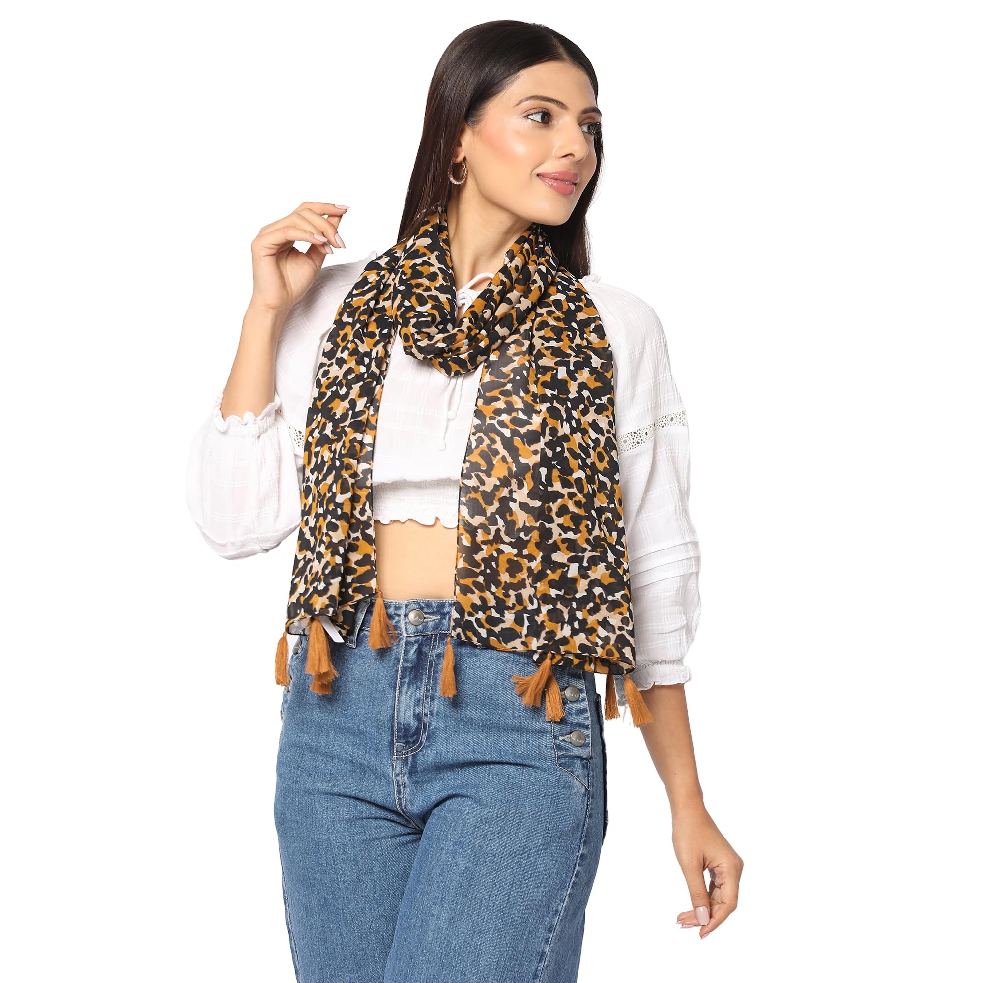 sahil scarf Premium Multicolor Fancy Scarf Lightweight & Comfortable for All Seasons (22x72inch)-picture-34