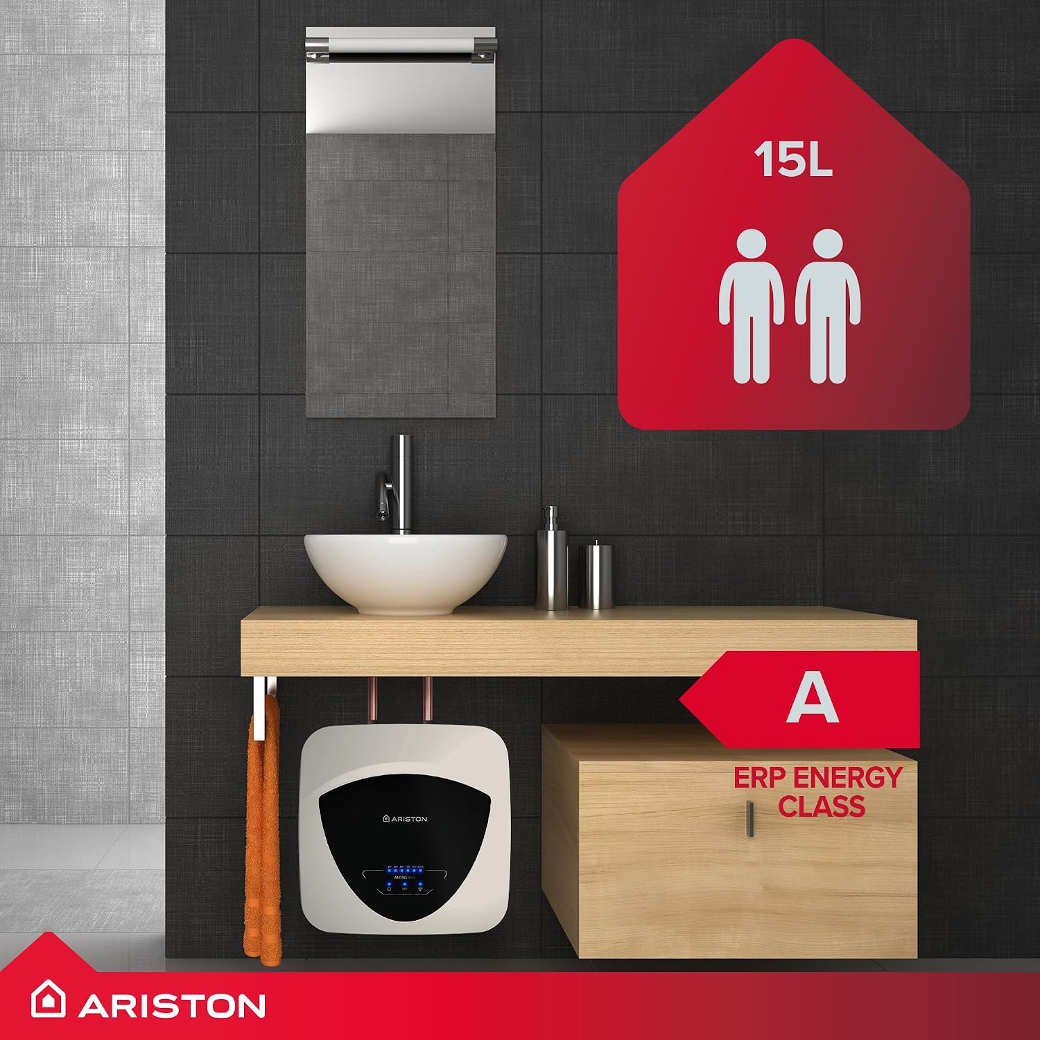 Ariston Andris Elite WiFi 15l Water Heater Under Sink 4012006 2.5kw White for Sink hot Water heaters