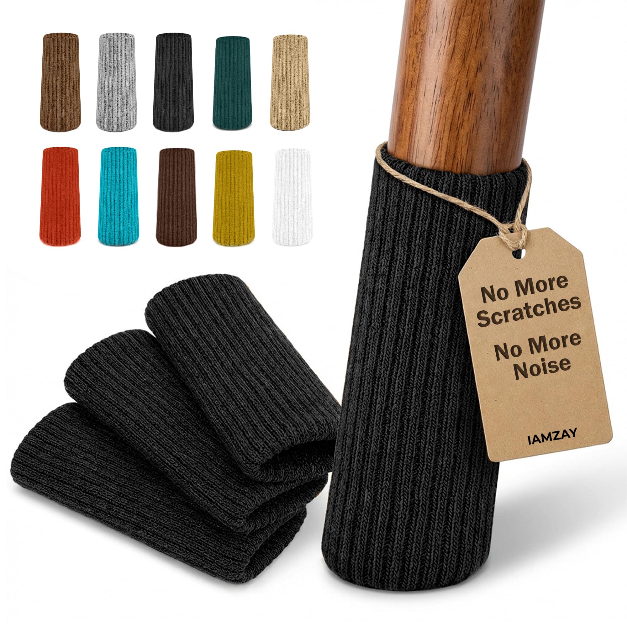 Chair Leg Socks 16/24/32 Pcs Black Furniture Leg Covers Floor