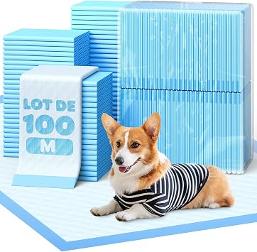 Powools Puppy Pads - 100 Packs, 22.4" x 22.4" Ultra-Large Puppy Pads, Tear-ResistantPee Pads for Dogs, 10-Layer Ultra-Absorbent & Quick-Dry Black Training Pads