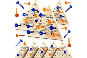Skylety 12-Pack Wooden Triangle Peg Game: Brain-Sharpening Fun for All Ages