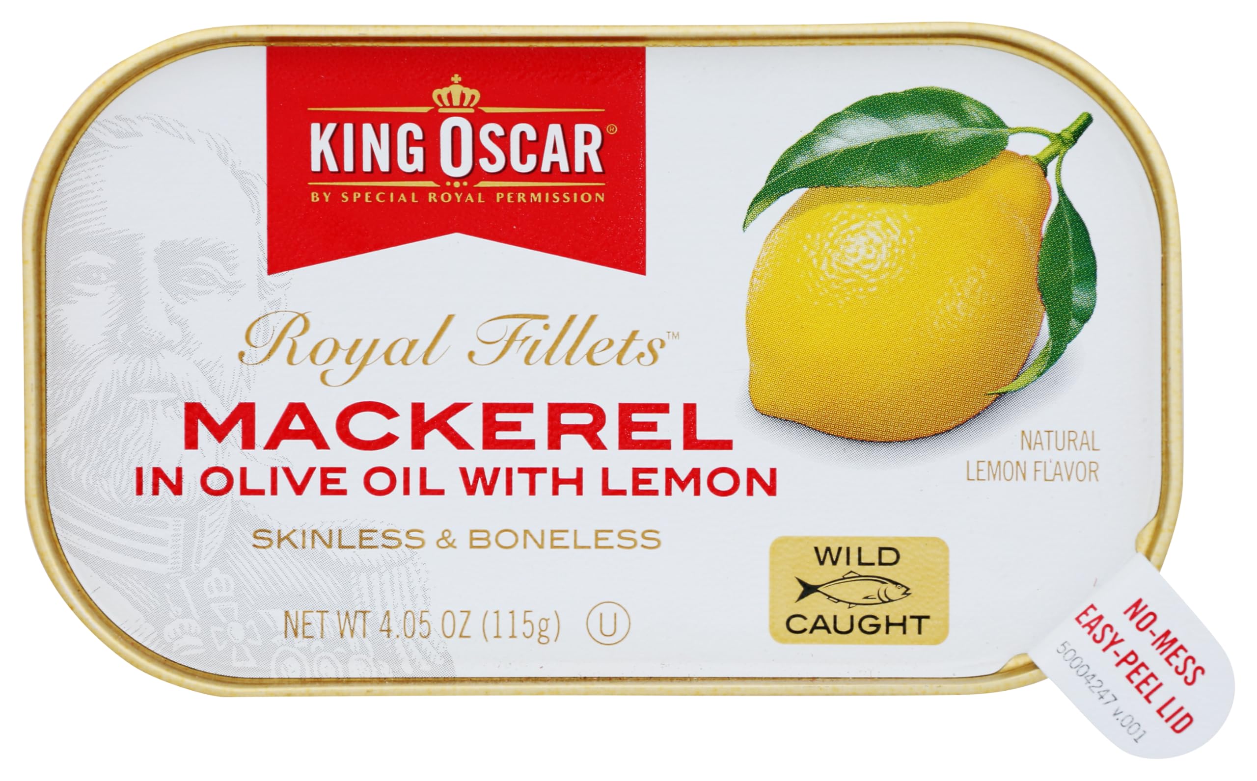King Oscar Skinless & Boneless Mackerel Fillets in Olive Oil with Lemon, 4.05-Ounce Cans (Pack of 1)