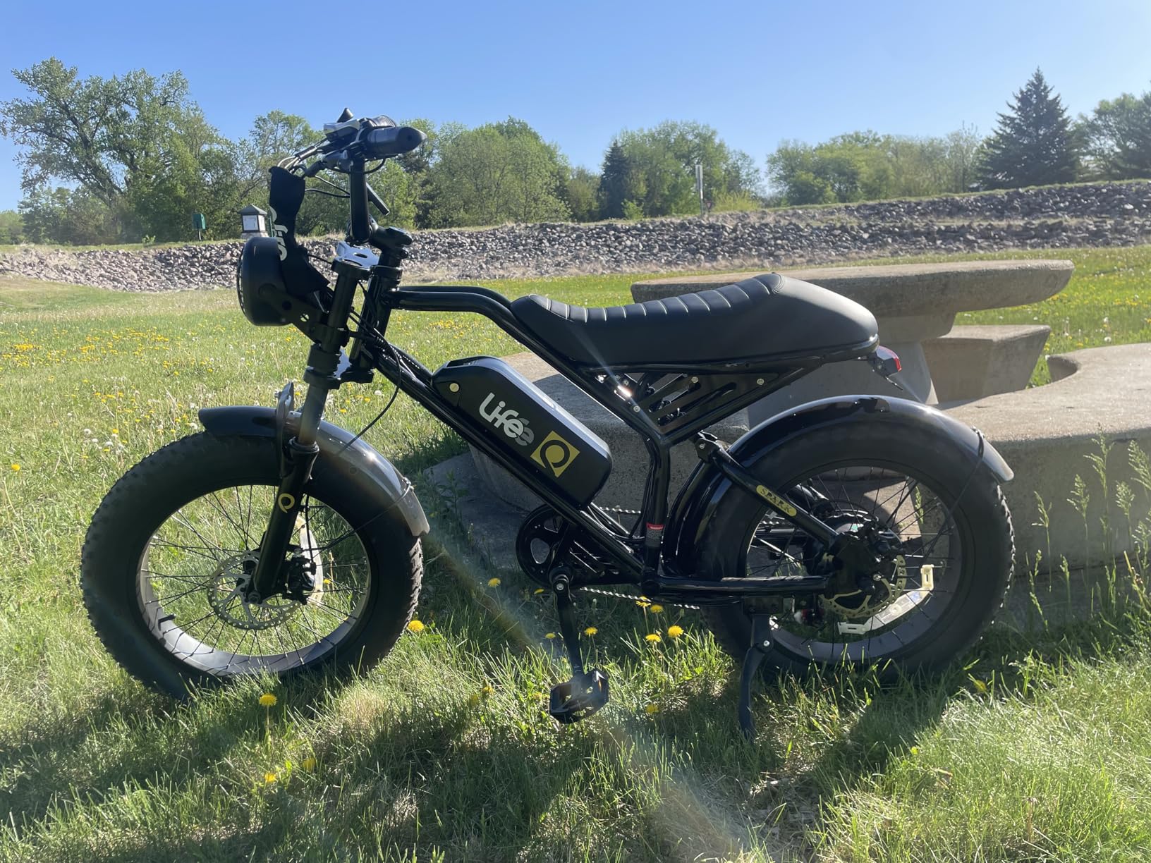 Electric Bike for Adults-1500W Peak Motor 20" Fat Tires 28MPH(Unlock to 35MPH) EBike Moped, 624-1248Wh Removable Battery Bicycle, with Dual Suspension & Brakes Motorcycle, 7-Speed,Spark photo review