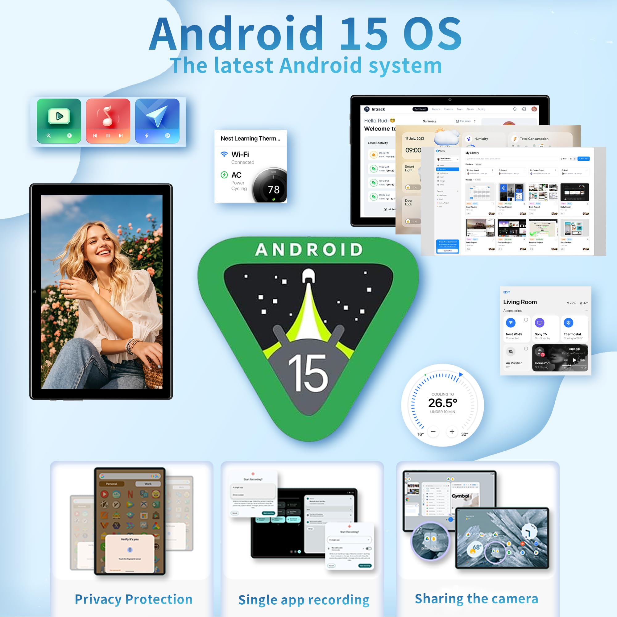 10-inch Android 15 Tablet with Keyboard - 24GB RAM+128GB ROM - Dettaglio