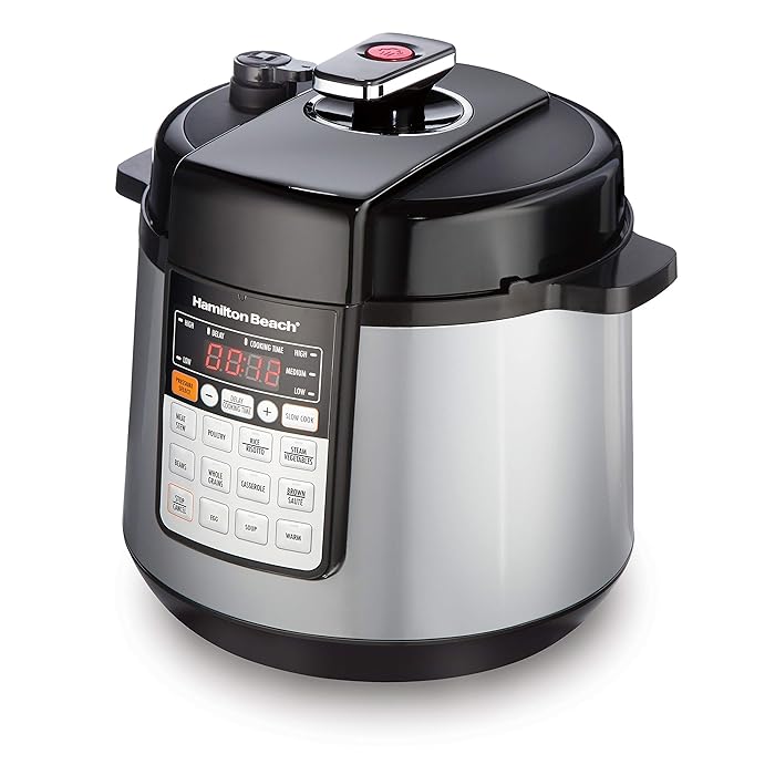 Buy Hamilton Beach 34500 6 Qt Pressure Cooker with Unique Steam Release