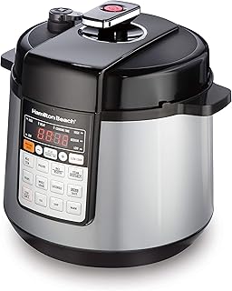 Hamilton Beach 6 Qt. Multi-Function Pressure Cooker, Slow Cooker, Rice Cooker, Steamer, Egg Cooker and Warmer,Grey, 34500