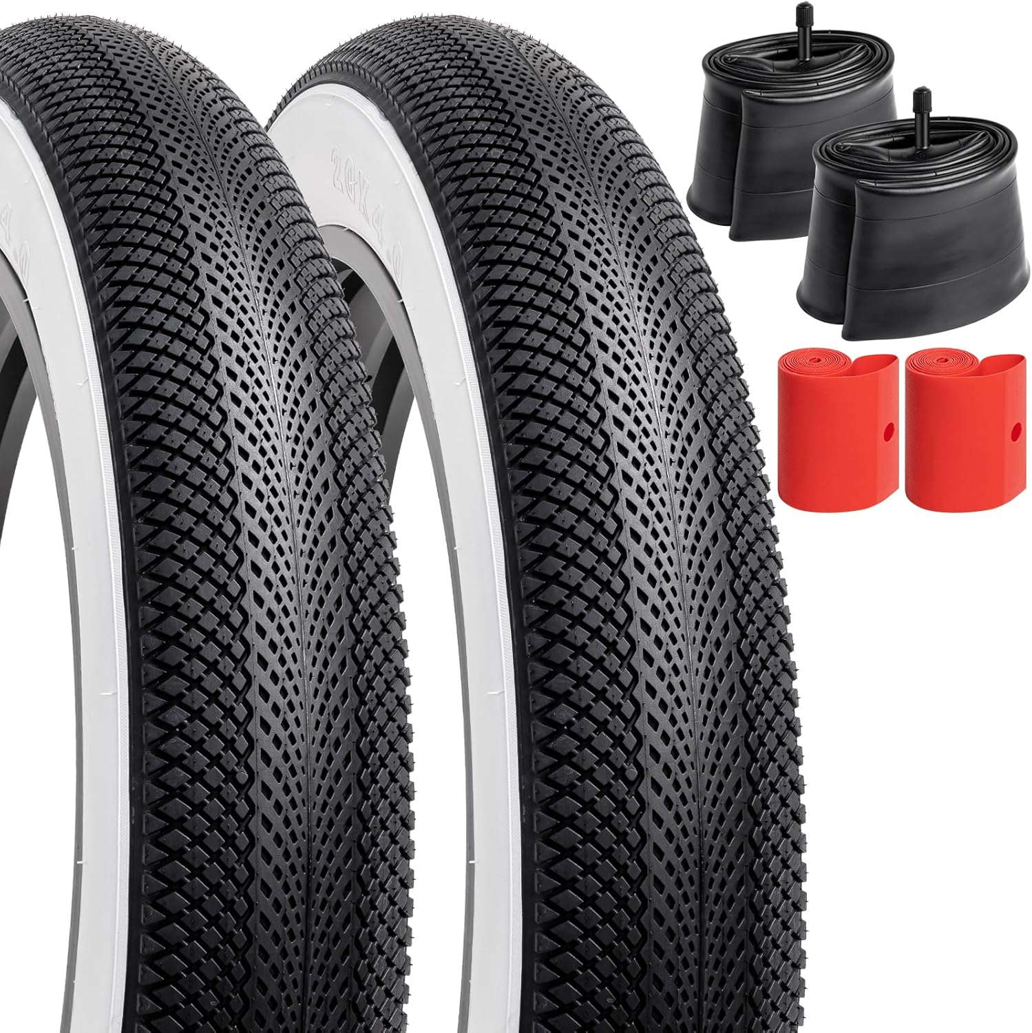 YunSCM 20" EBike Fat Tires 20" x 4.0" Foldable Tires and