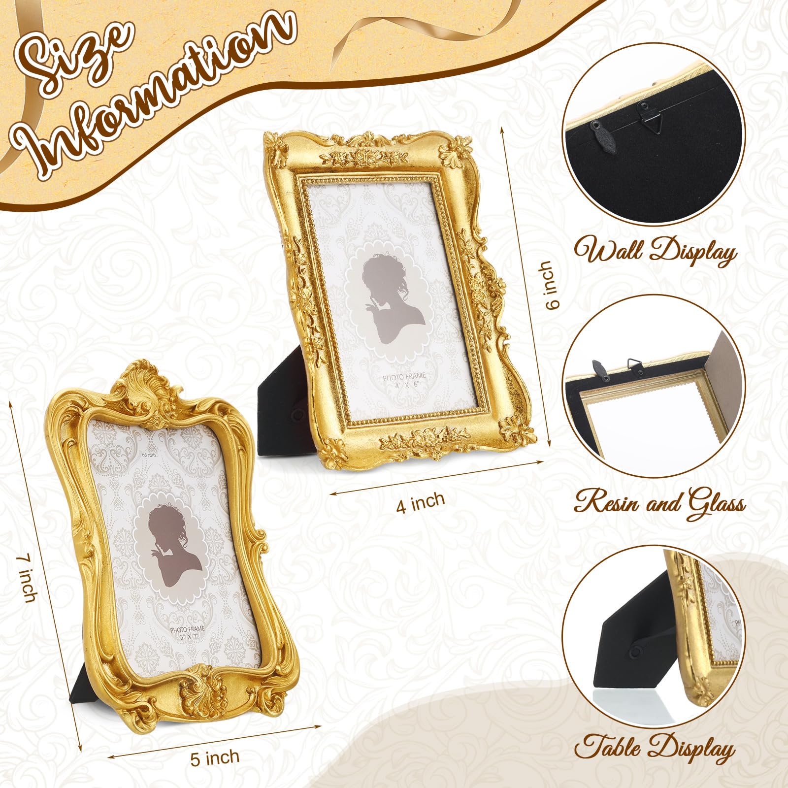 【送料無料】Antique Process 4racks Amazon.com - Qunclay 3 Pcs Vintage Resin Picture Frame 4 x 6,5 x 7