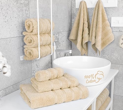 Miniatura 726 de American Soft Linen - Juego de 4 toallas de baño, 100% de algodón turco de 27 x 54 pulgadas, toallas de baño extragrandes, toallas para ducha