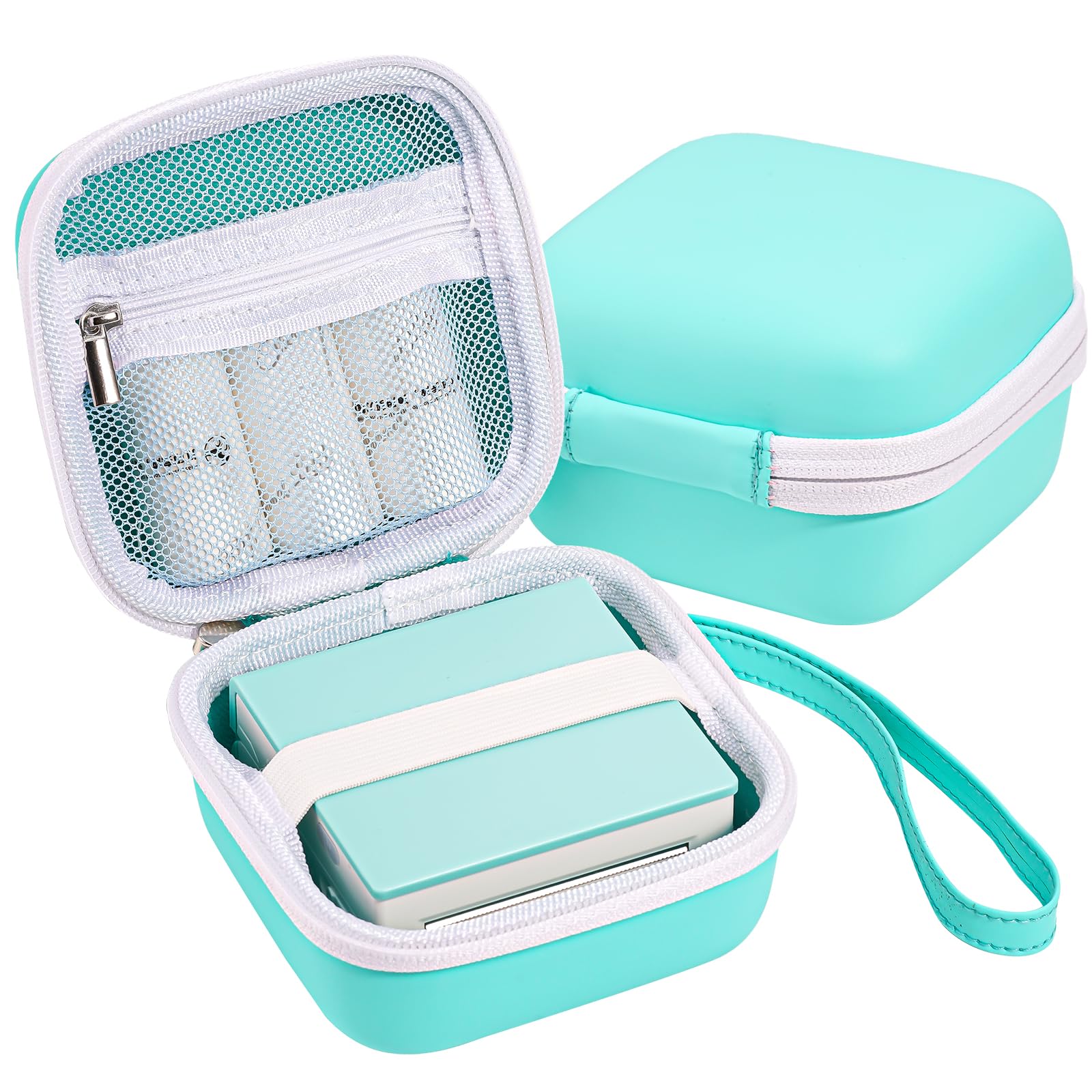 ProCase Carrying Case for Phomemo M02 P12 Memoking T02, Travel Bag for Mini Portable Thermal Sticker Printer Label Maker, Sticker Machine Paper USB Cable Hard Storage Box Holder - Blue