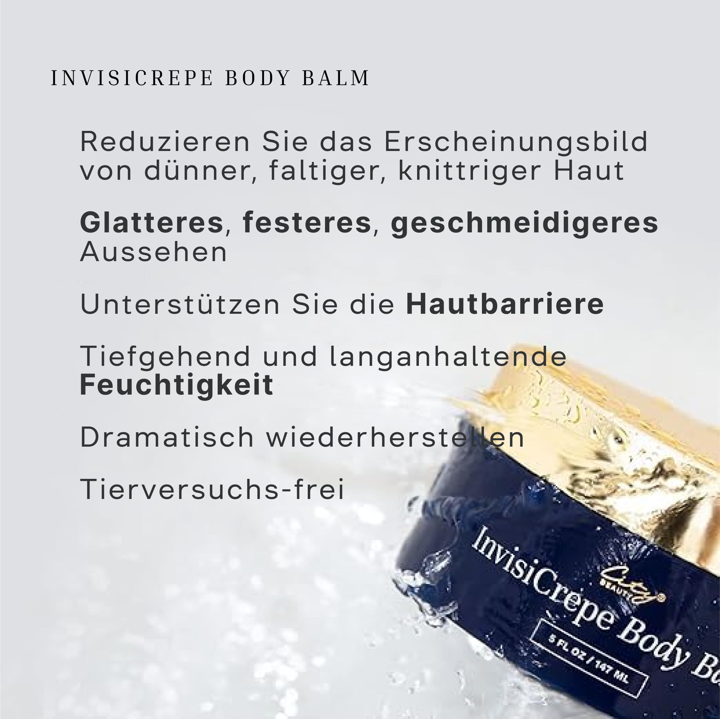 City Beauty InvisiCrepe Körperbalsam – Hautstraffende und festigende Lotion für ein glatteres, strafferes Aussehen | Anti-Aging-Straffungscreme für den Körper