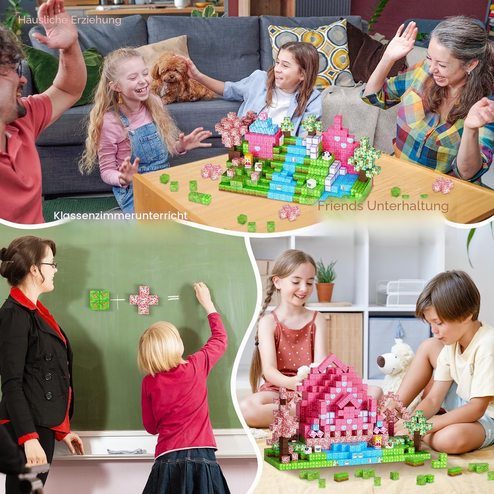 Coolzon Magnetische Bausteine Blöcke 154 Stück, Magnetbausteine Build Mine Magnete Welt Set,Montessori Spielzeug & Knobelspiele, Magnetisches Spielzeug für Jungen und Mädchen ab 3 4 5 6 7 8 9 Jahre