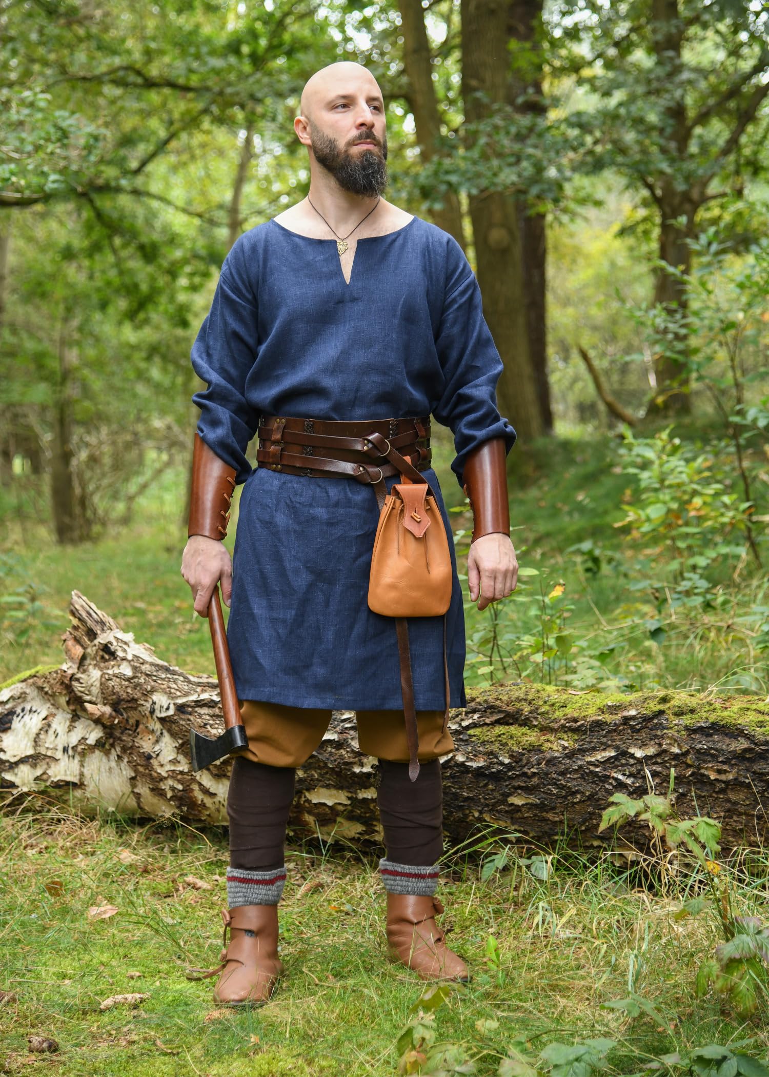 Ulfberth - Túnica de lino medieval - Camisa vikinga - Ropa medieval para hombre - Mercado medieval, vikingo, pirata, LARP