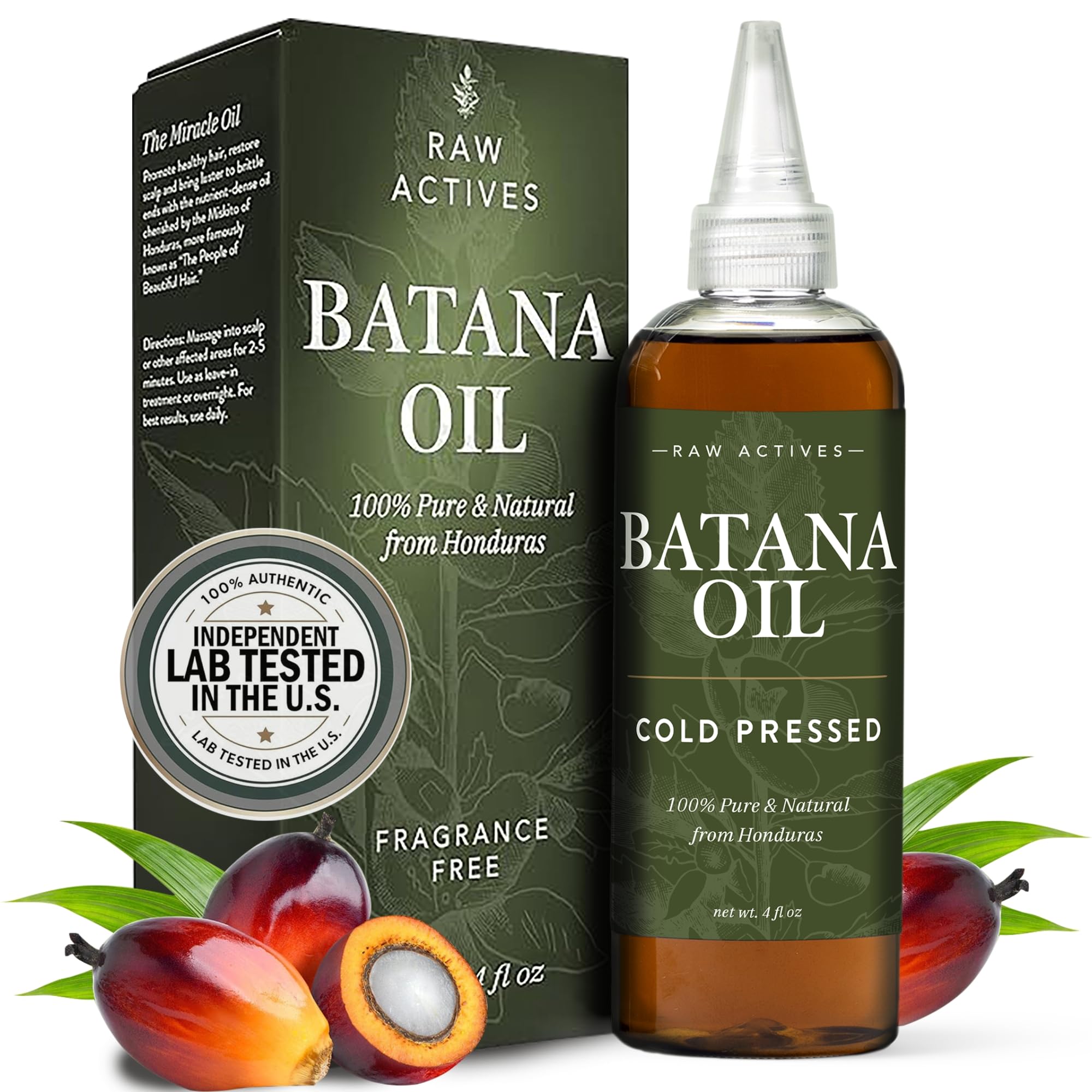 Batana Oil for Hair Growth - 4oz - 100% Pure, Cold Pressed, Unrefined Oil from Honduras - Supports Stronger & Thicker Hair - Dr Sebi Inspired Hair Growth Treatment