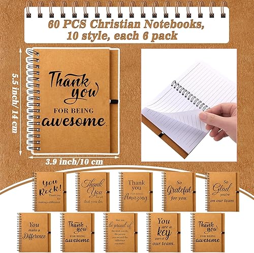 Miniatura 8 de 180 unidades de regalos cristianos a granel para hombres y mujeres, pastor religioso, diario de oración, cuaderno inspirador de iglesia