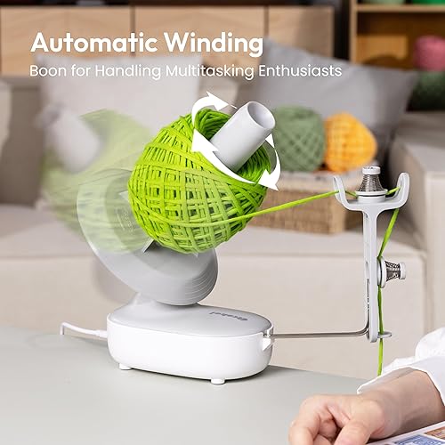 Miniatura 9 de Etcokei Enrollador automático de hilo para ganchillo y tejer, enrollador eléctrico de bolas de hilo, gran capacidad (hasta 10 onzas), velocidad