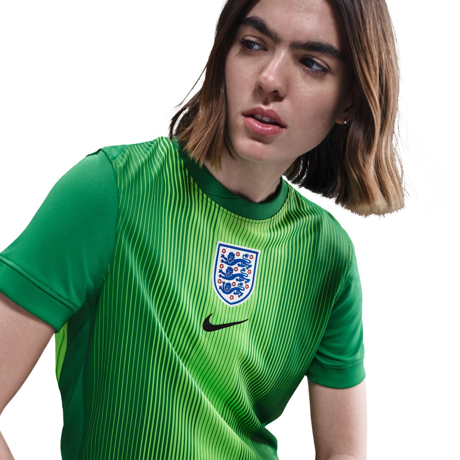 England 2025/26 Stadium Goalkeeper Nike Dri-FIT Replika-Kurzarm-Fußballtrikot für Damen, IF3957