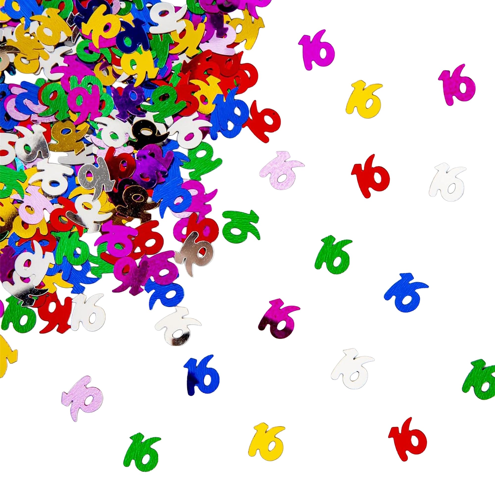 28g Multicolour 16th Birthday Confetti Foil Metallic Glitz Table Scatter Sprinkles Age Bday Party Decorations